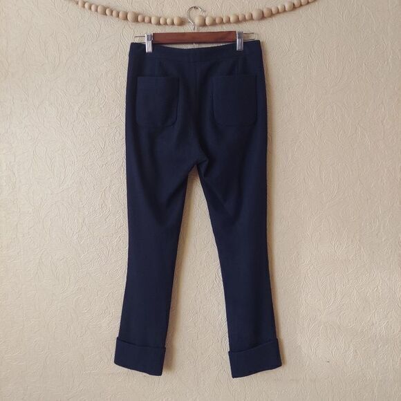 Rag & bone blue pants women's textured cotton ponte knit cuffed zipper Sz 2 - Picture 5 of 11